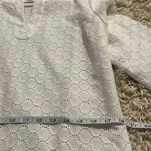 Beautiful like new white cotton Talbots dress or bathing suit cover up size xs - Picture 7 of 9